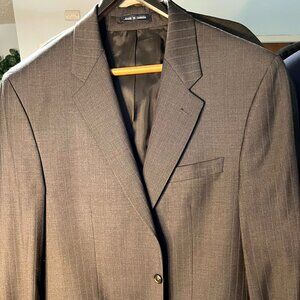 Lauren Ralph Lauren 100% Wool Grey Pinstripe Suit Jacket SZ 43L
